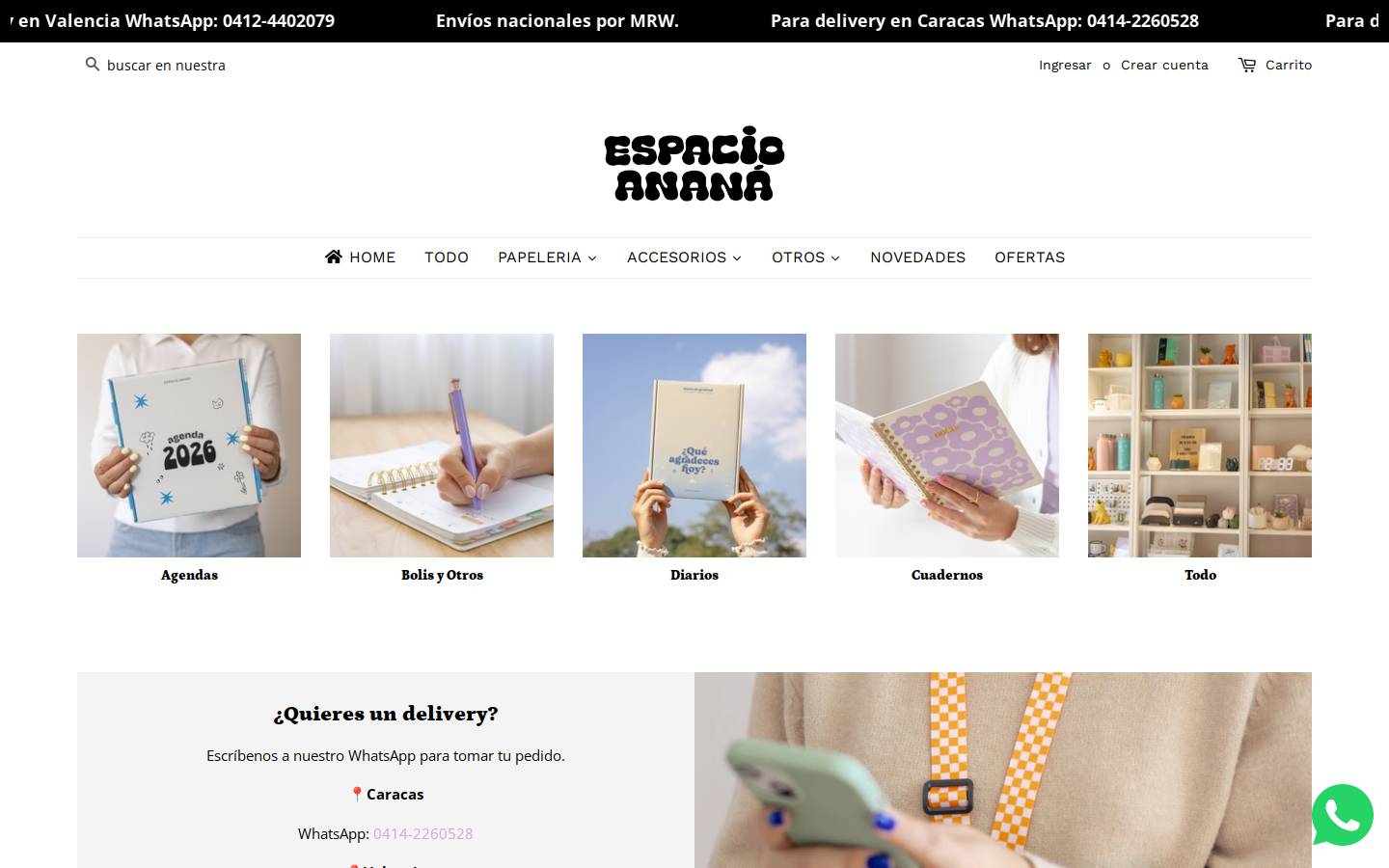 espacioanana.com homepage screenshot