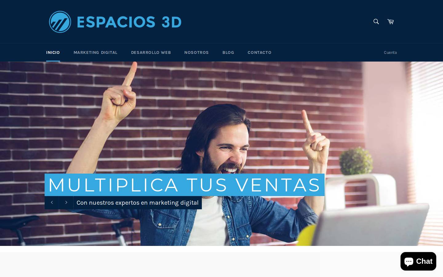 espacios3d.com homepage screenshot