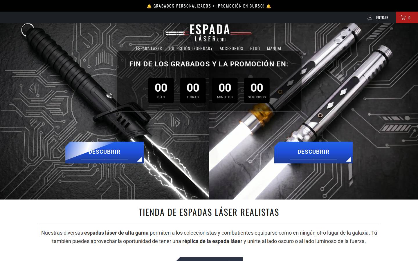 espada-laser.com homepage screenshot