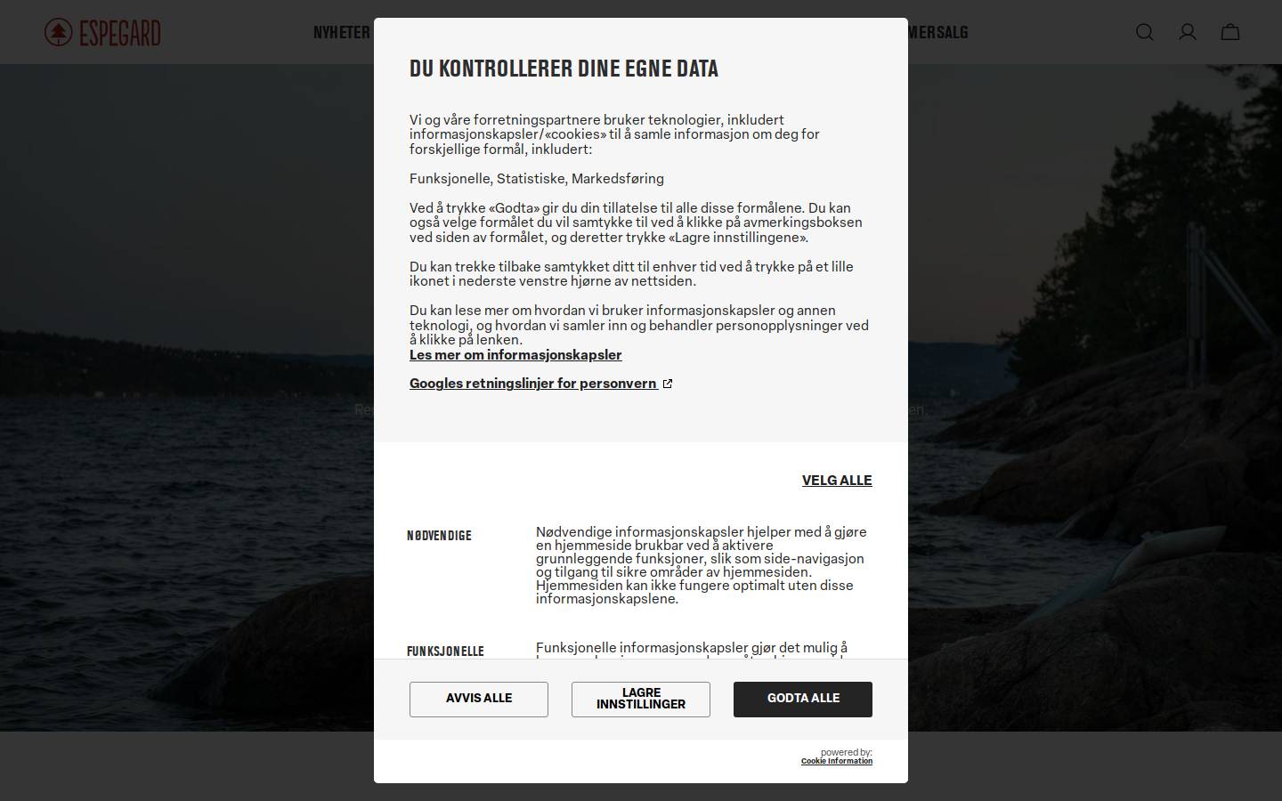 Espegard AS homepage screenshot