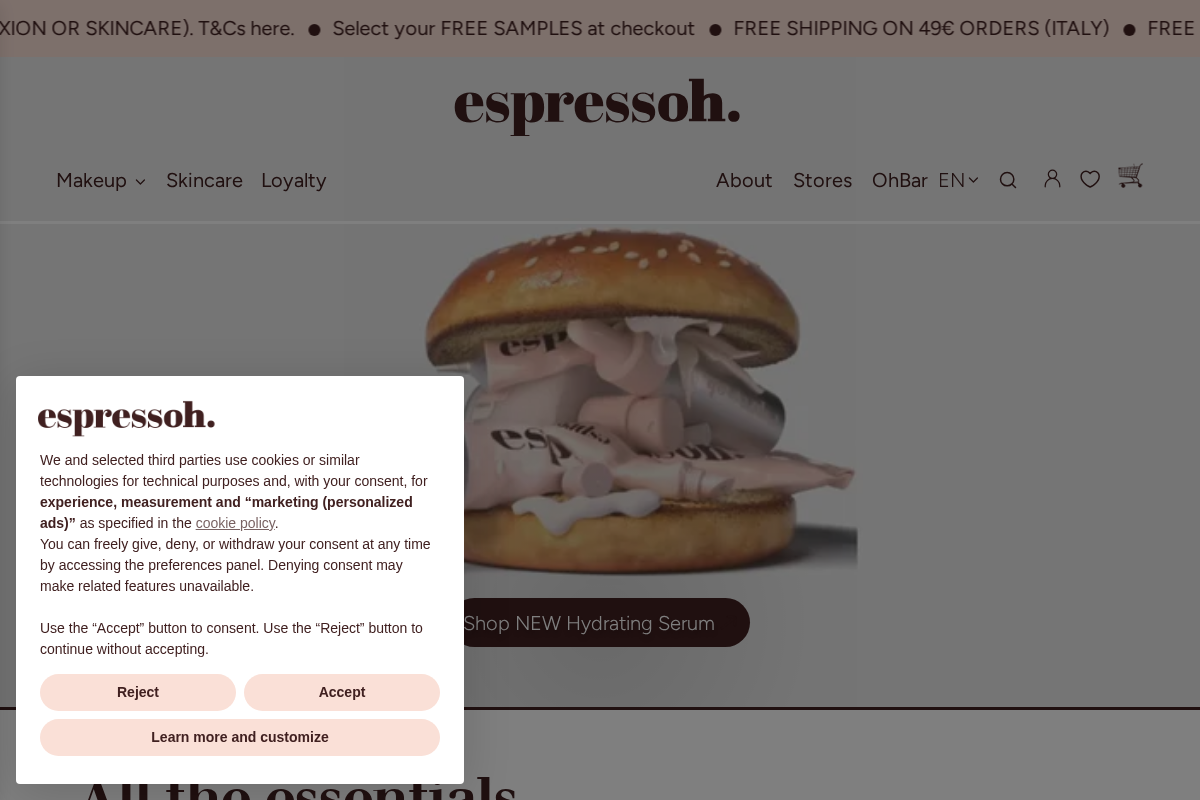 Espressoh homepage screenshot
