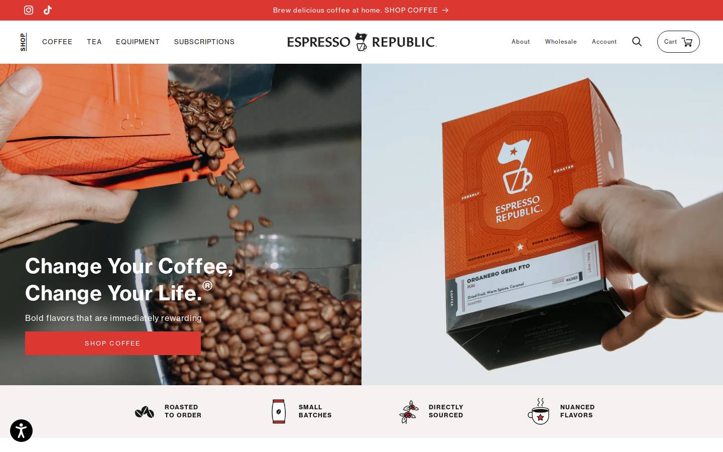 espressorepublic.com homepage screenshot