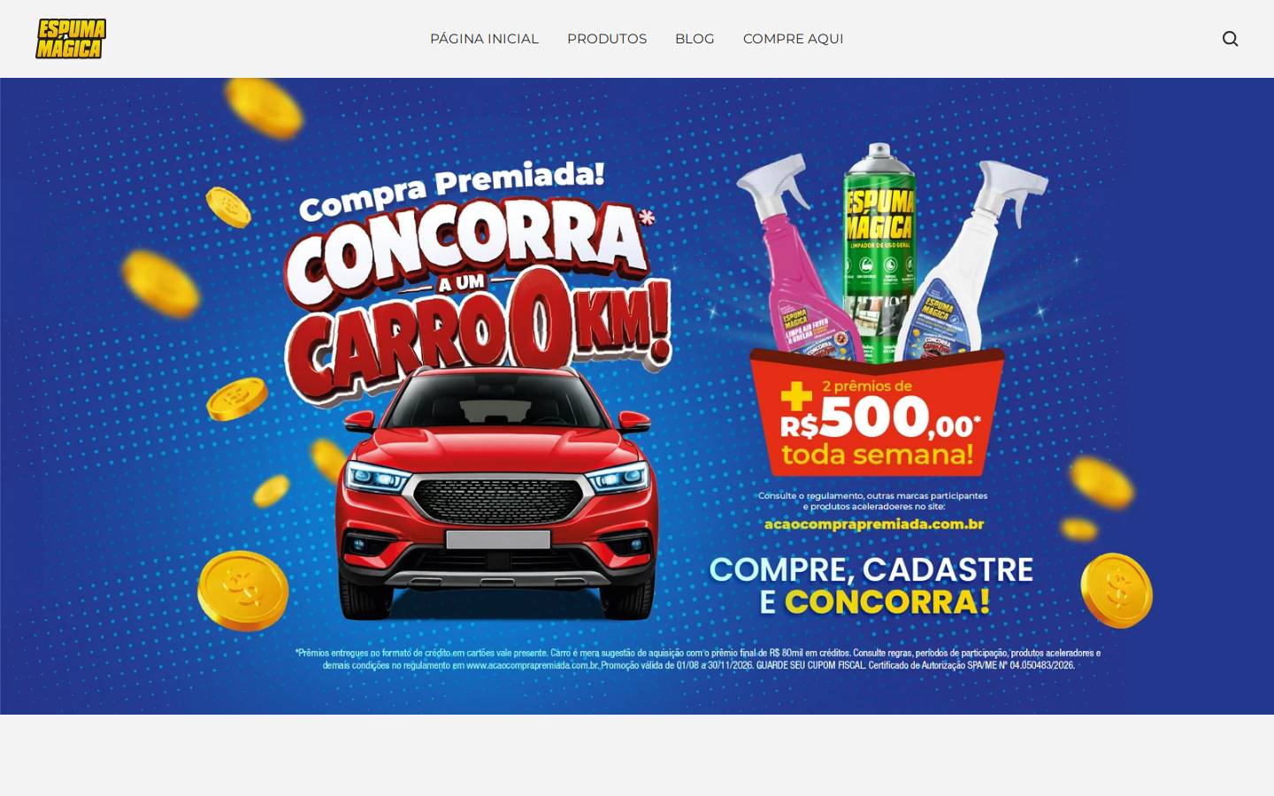 espumamagica.com.br homepage screenshot