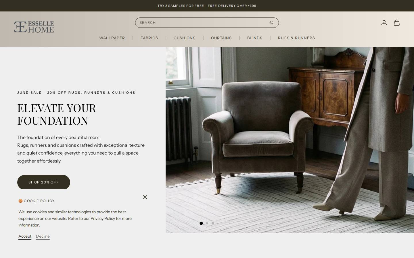 Essellehome homepage screenshot