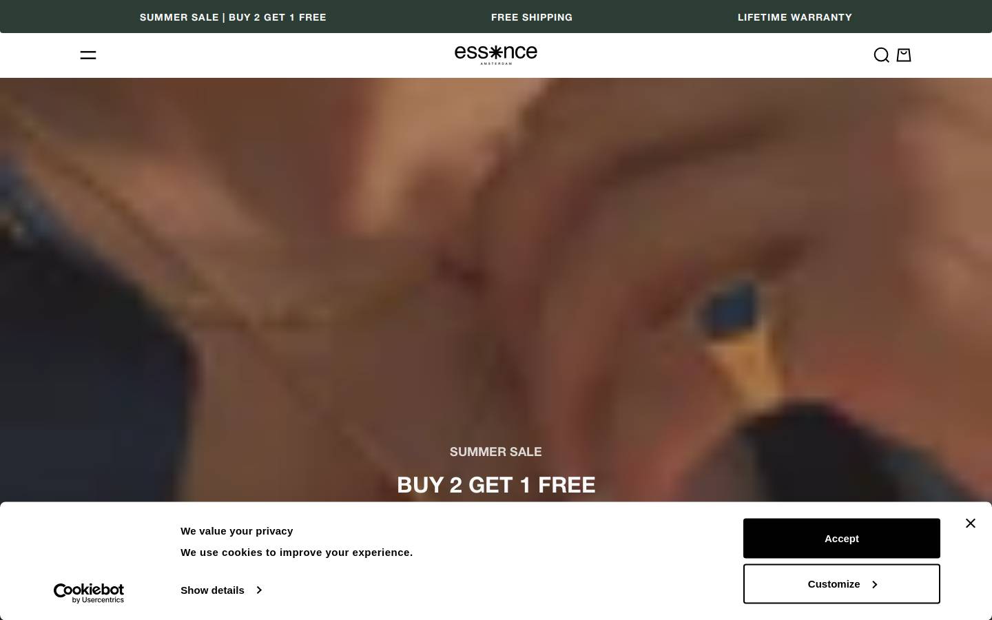 Essence Amsterdam homepage screenshot