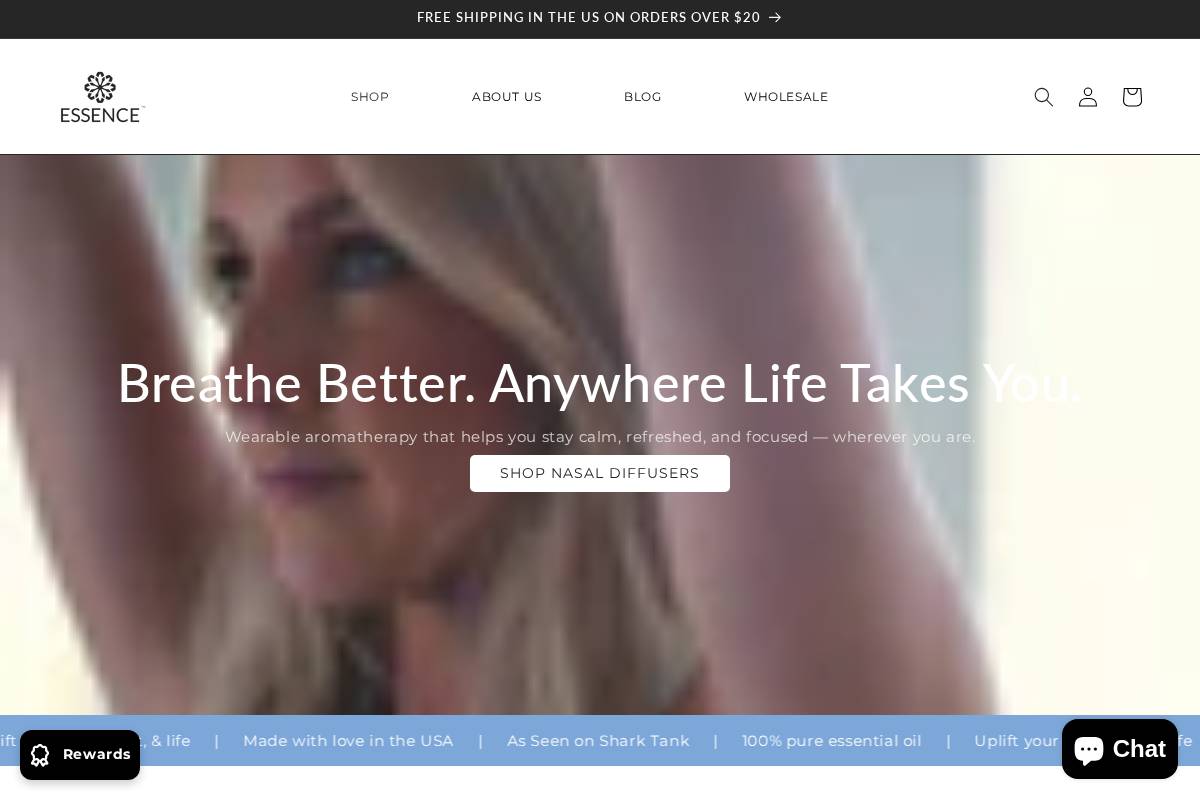 Essencering homepage screenshot