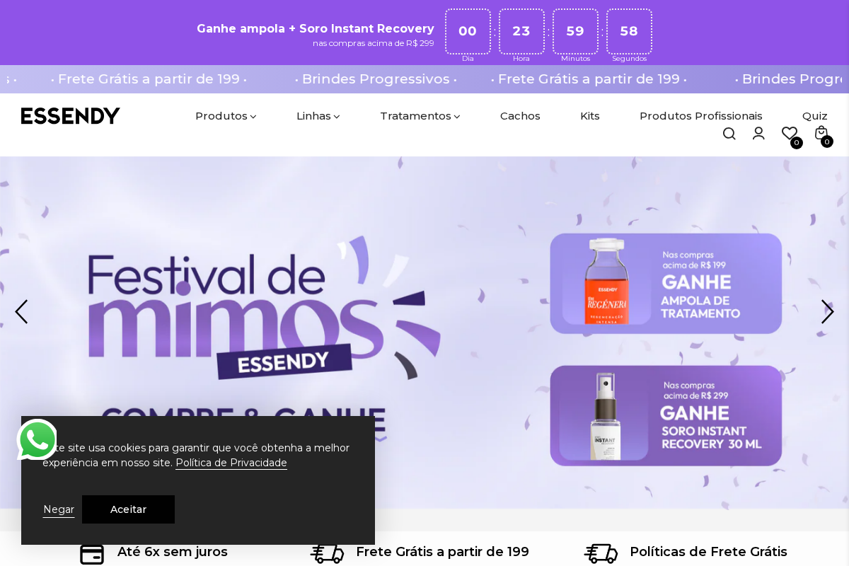 Essendy Cosméticos homepage screenshot