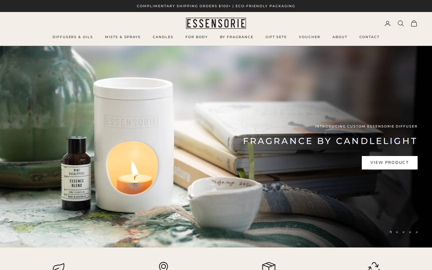 essensorie.com.au homepage screenshot
