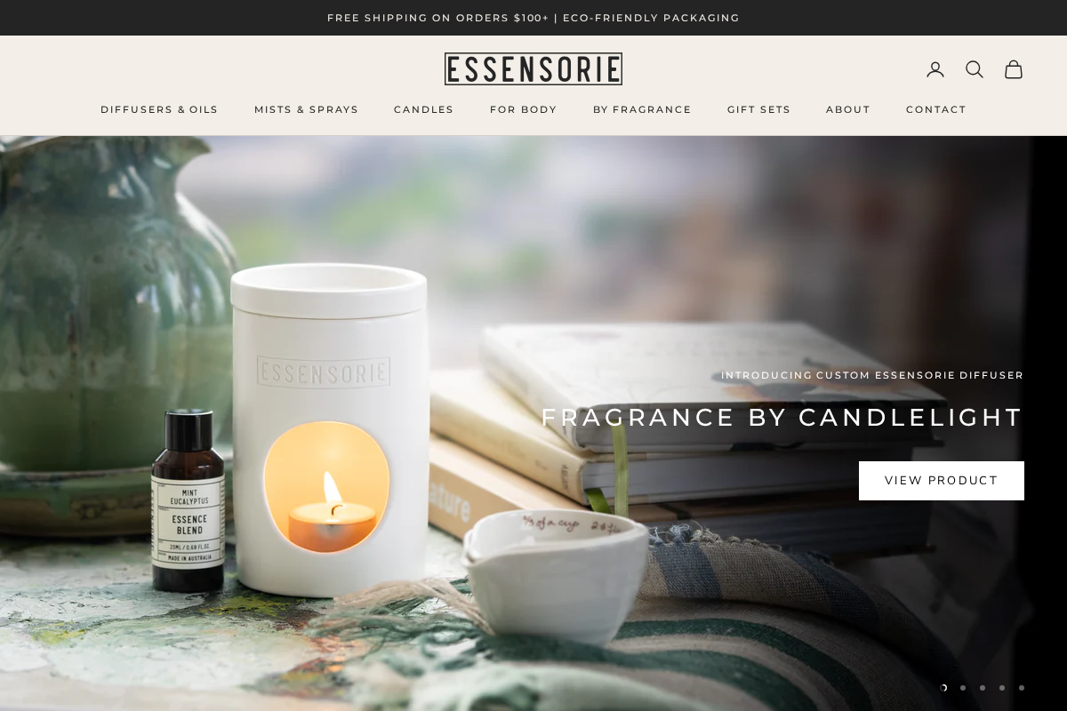 Essensorie homepage screenshot