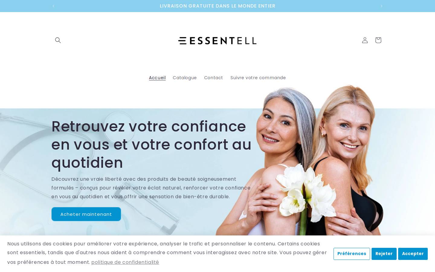 Essentell homepage screenshot