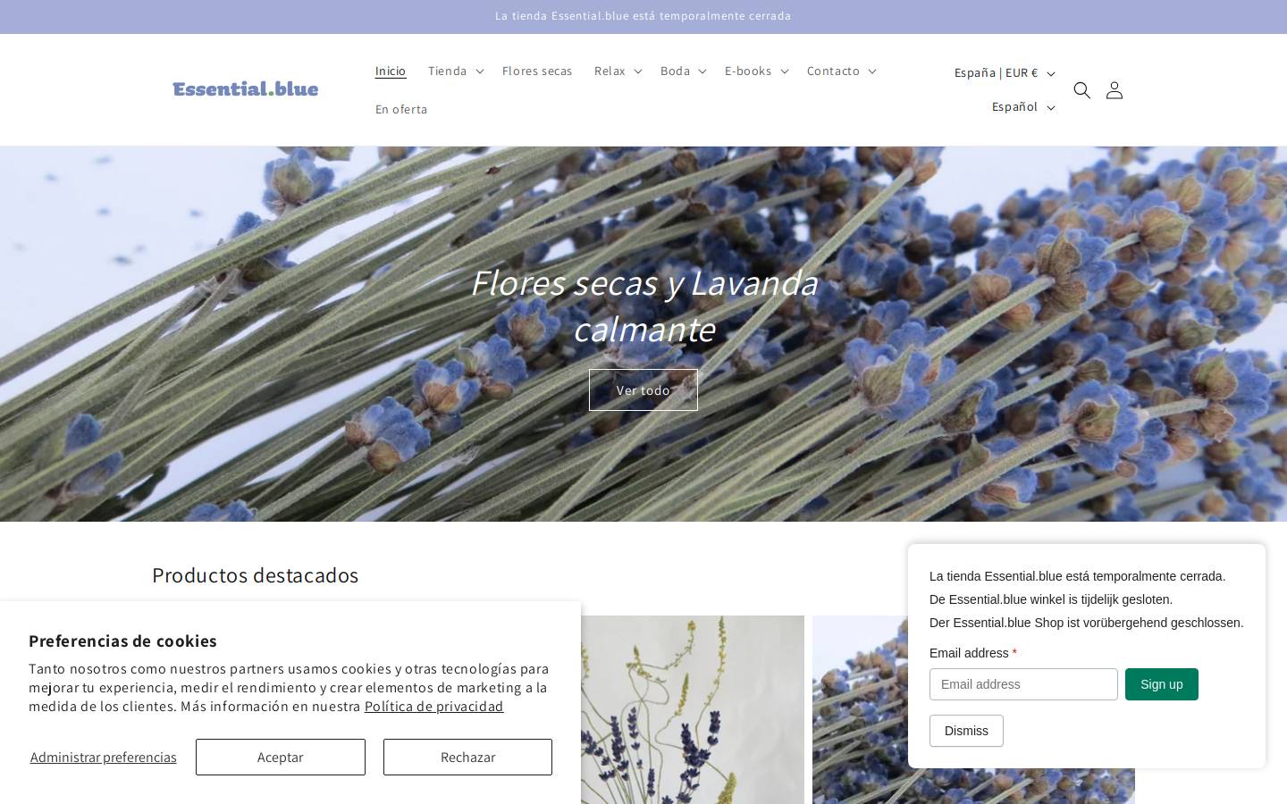 essential.blue homepage screenshot