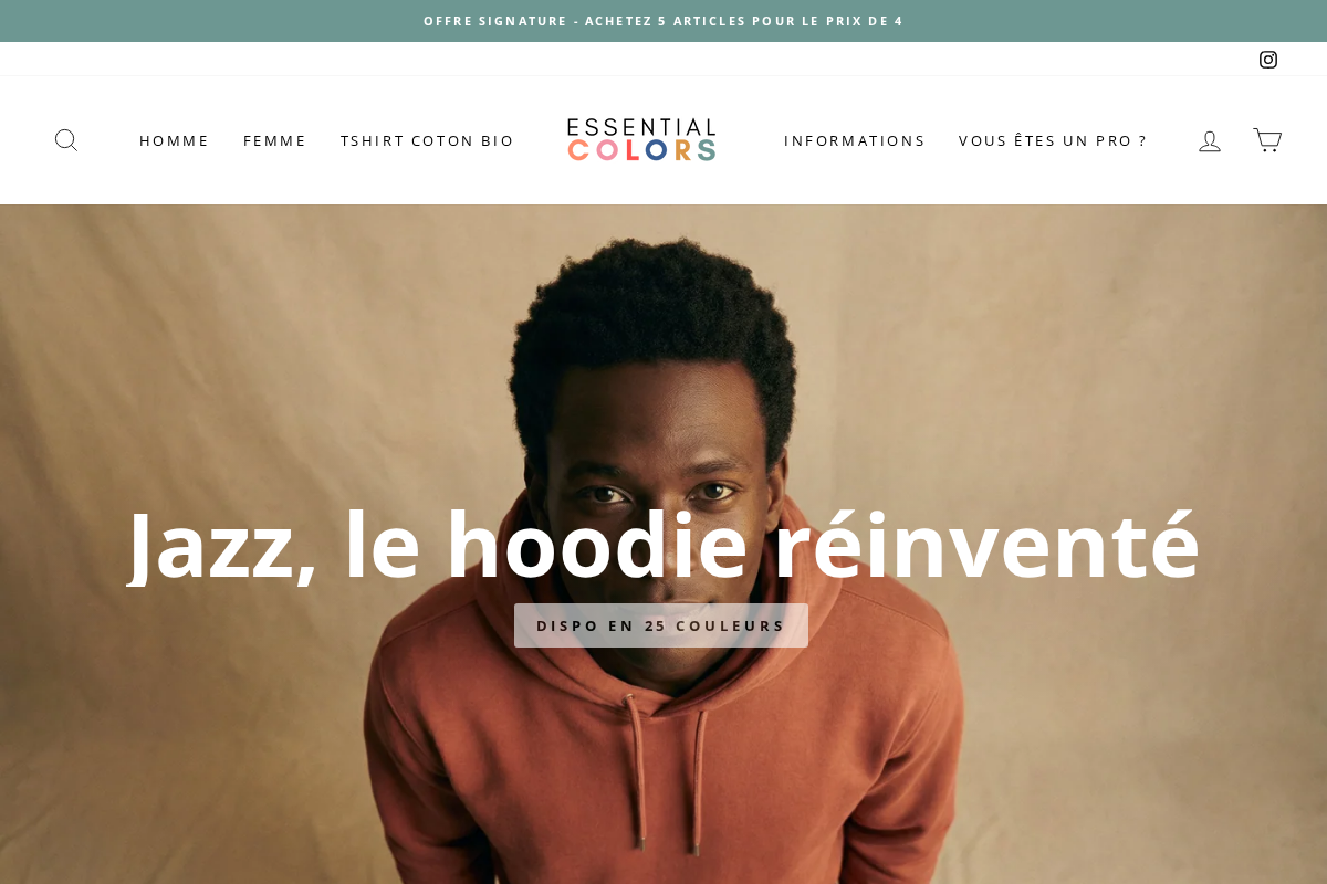 Essential Colors homepage screenshot