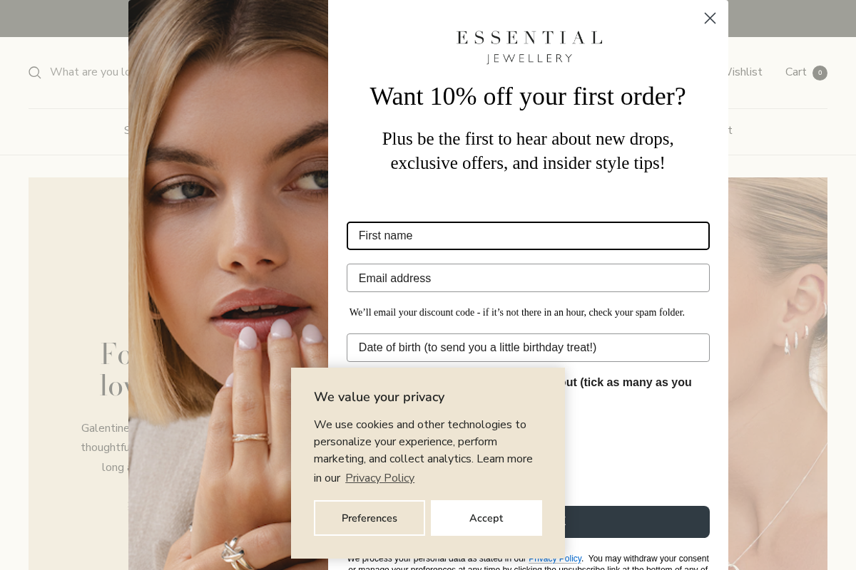 Essential Jewellery homepage screenshot