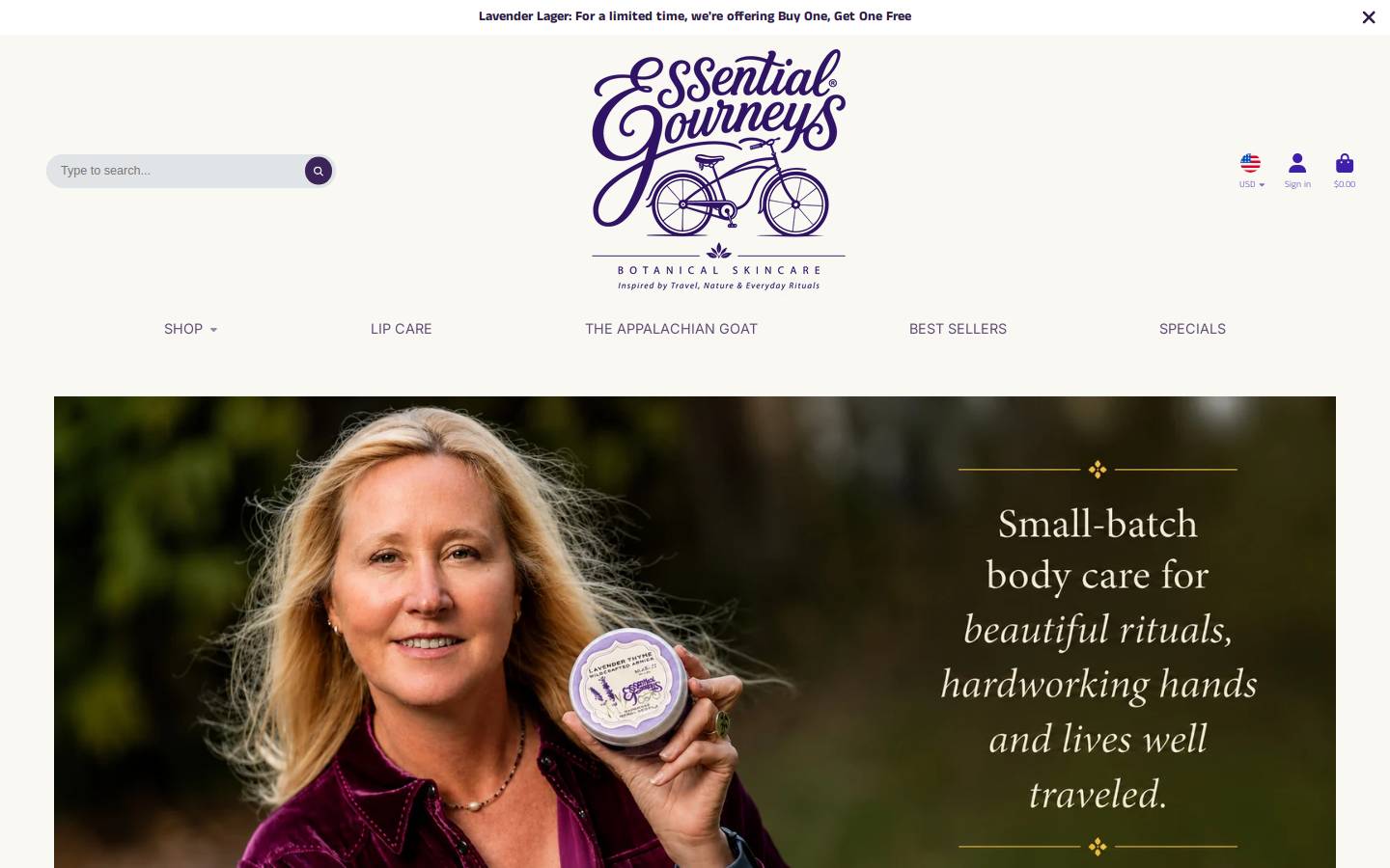 essentialjourneys.com homepage screenshot
