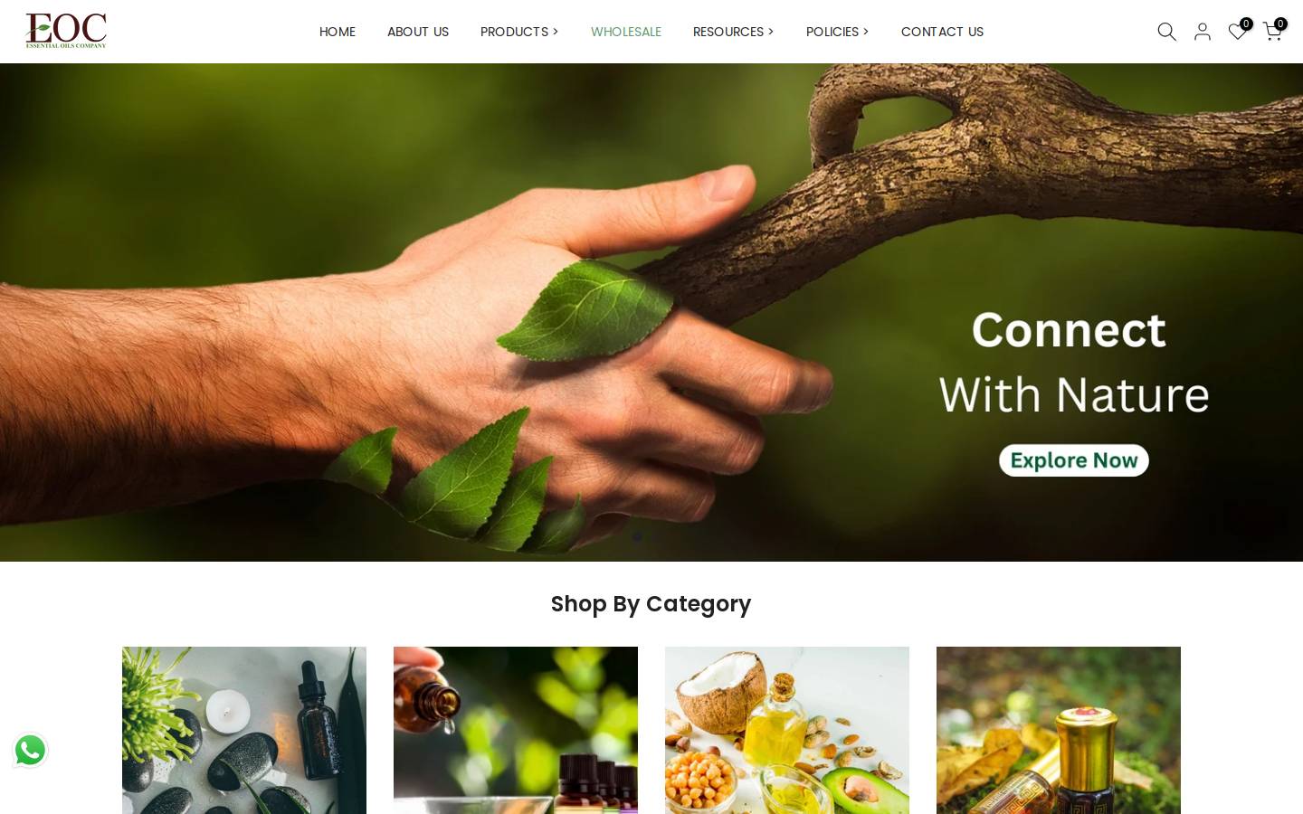 essentialoilscompany.com homepage screenshot