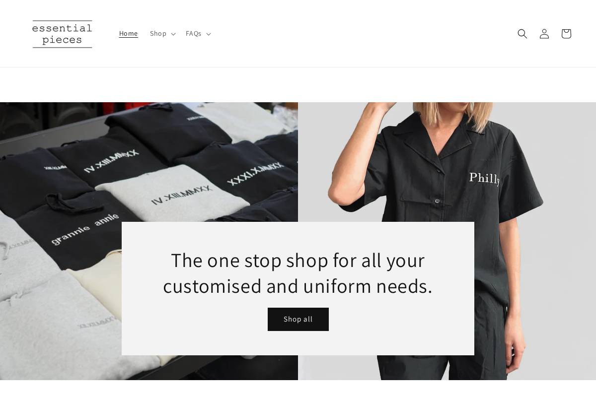 essentialpieces.com.au homepage screenshot