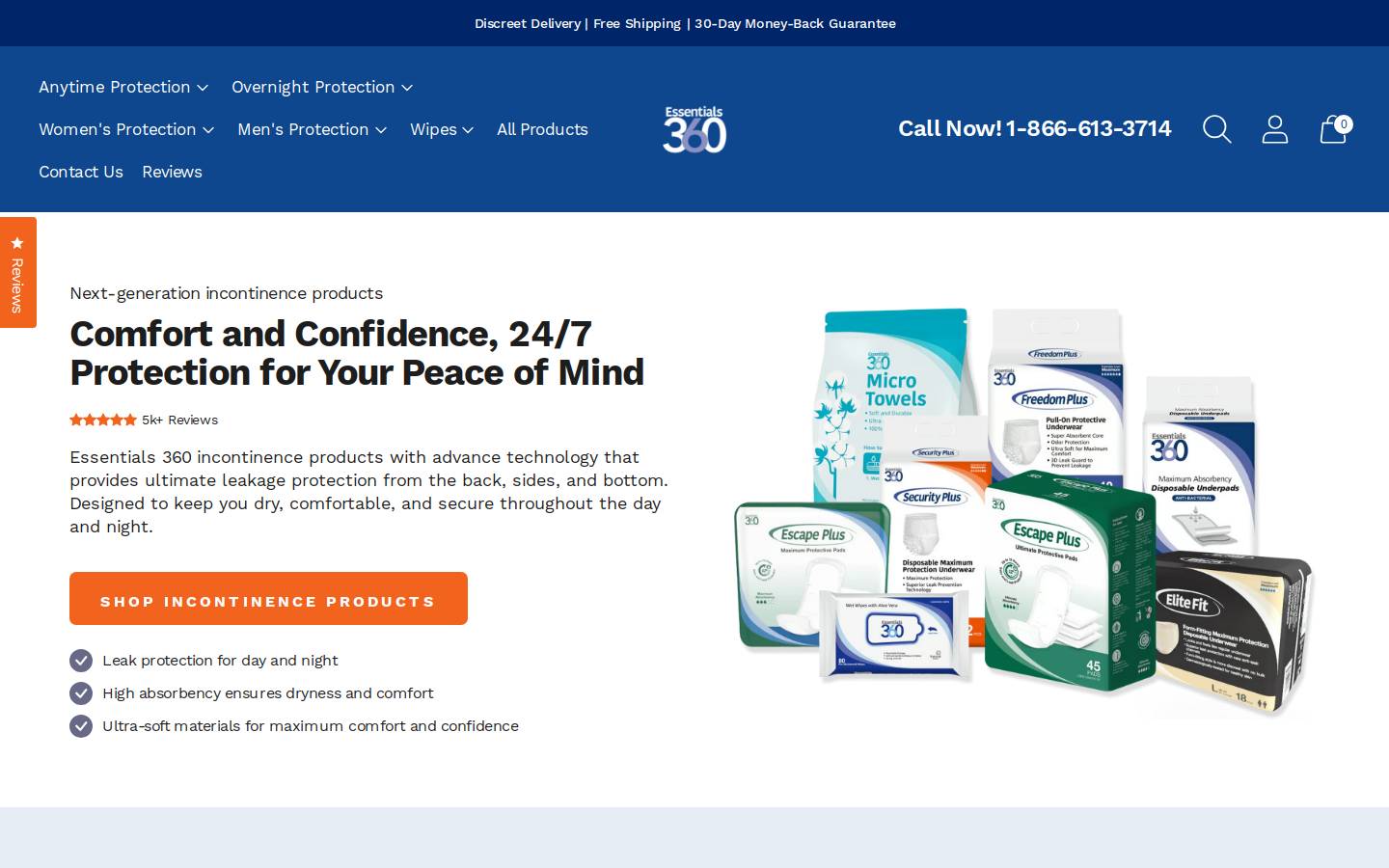 Essentials360 homepage screenshot