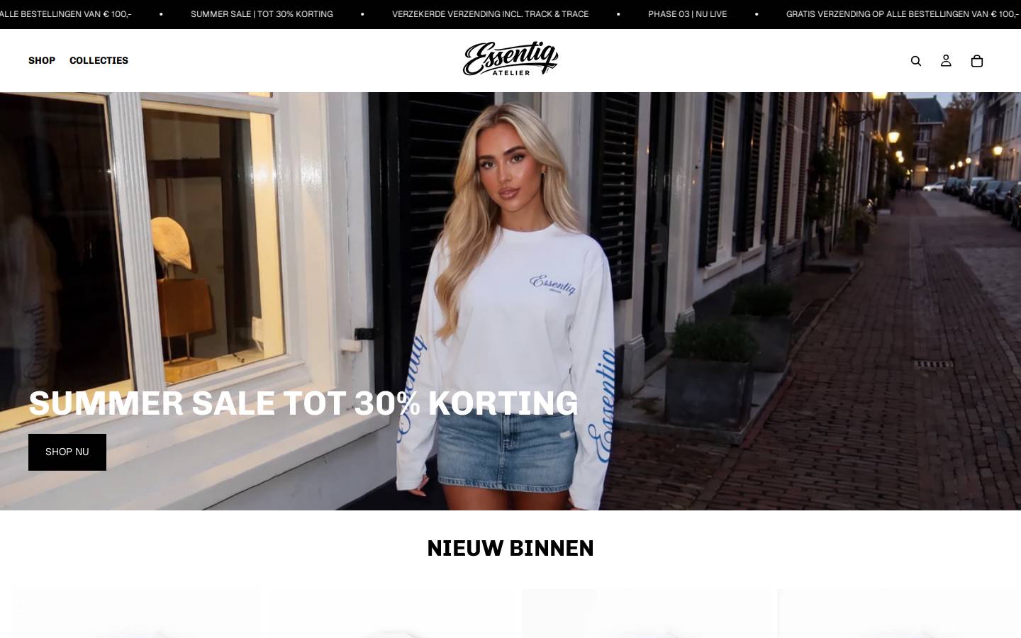 Essentiq Atelier homepage screenshot
