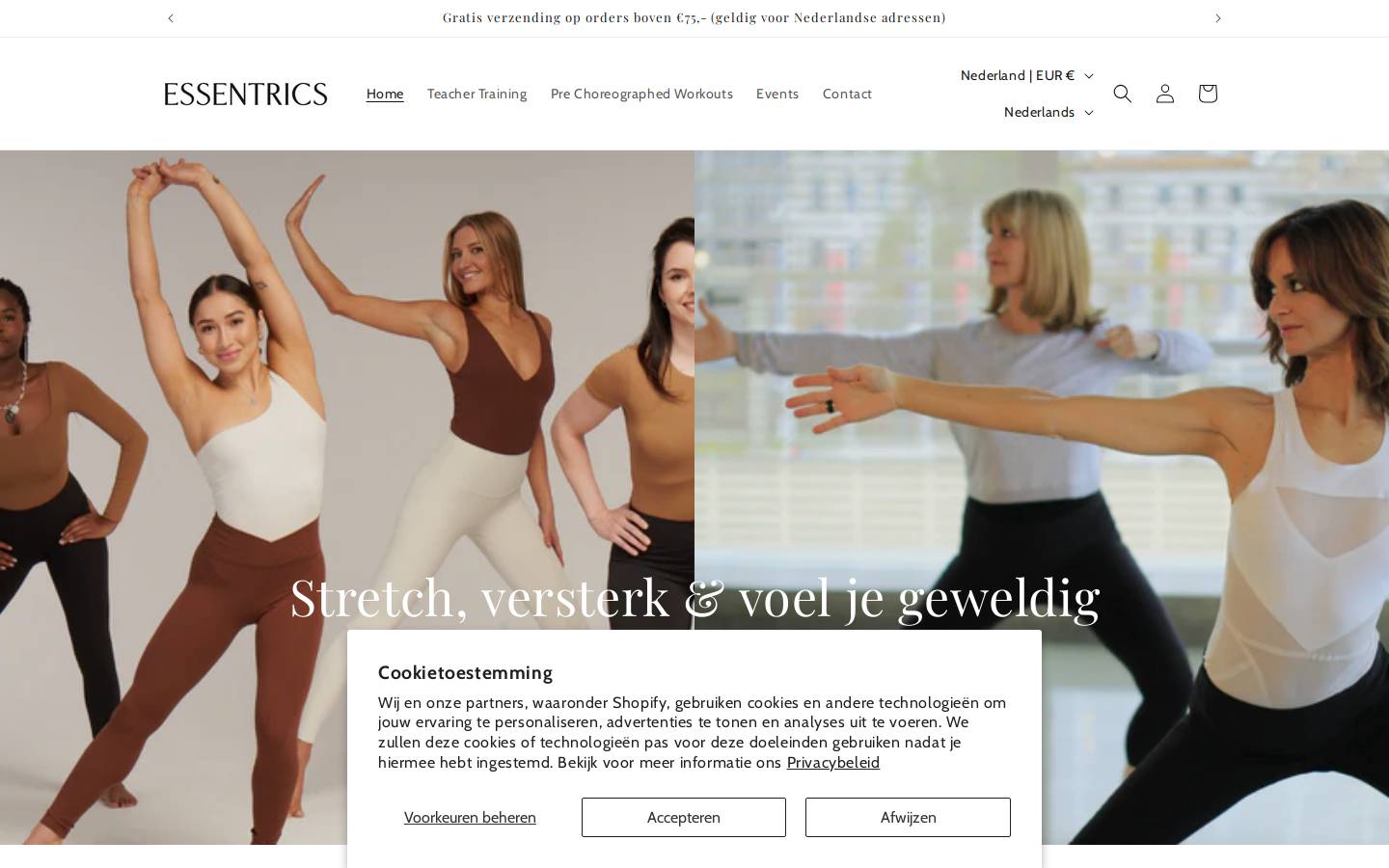 essentrics-store.nl homepage screenshot