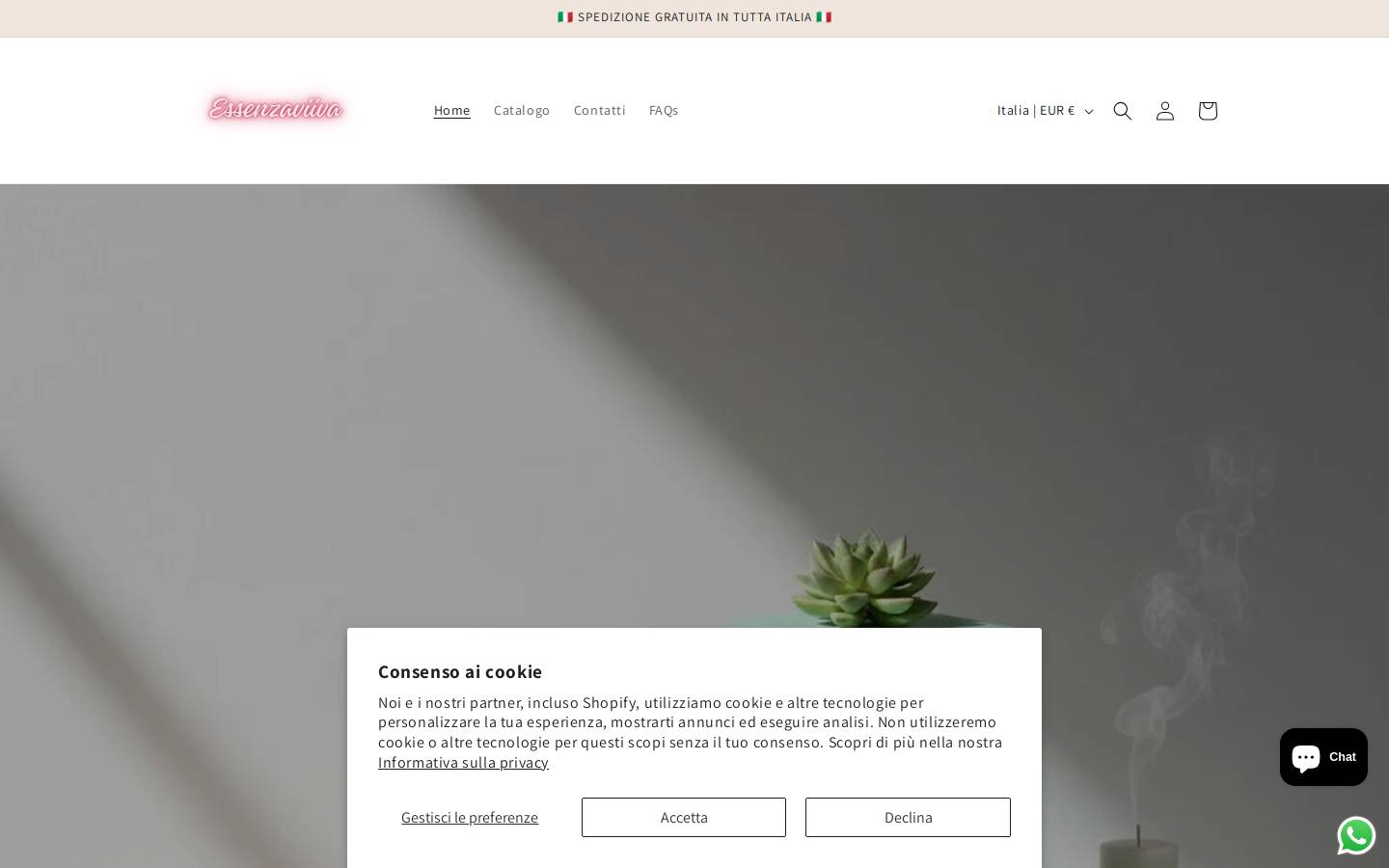 essenzaviiva.com homepage screenshot