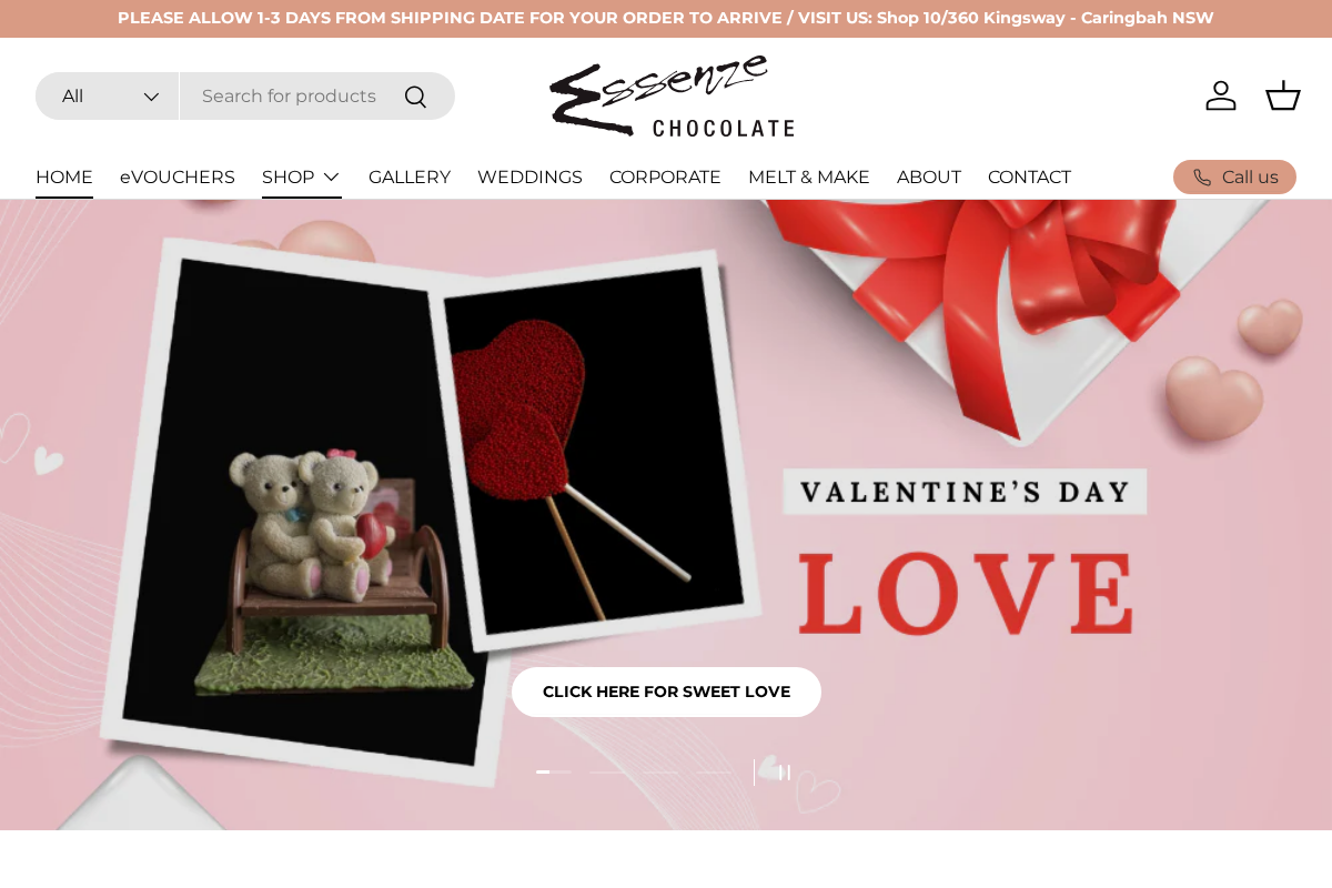 essenzechocolates.com.au homepage screenshot