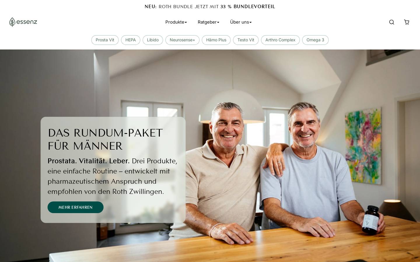 Essenzshop homepage screenshot