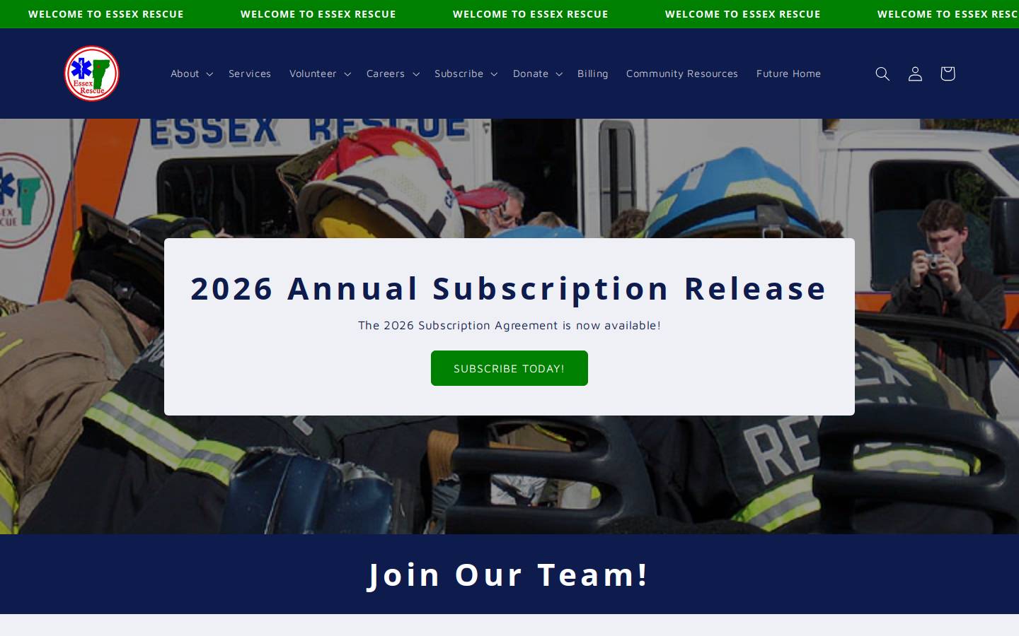 essexrescue.org homepage screenshot