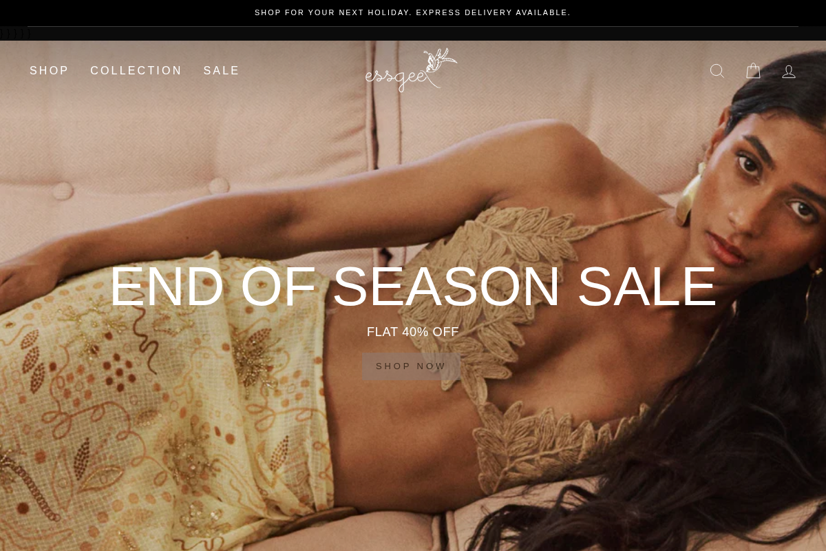 Essgee homepage screenshot