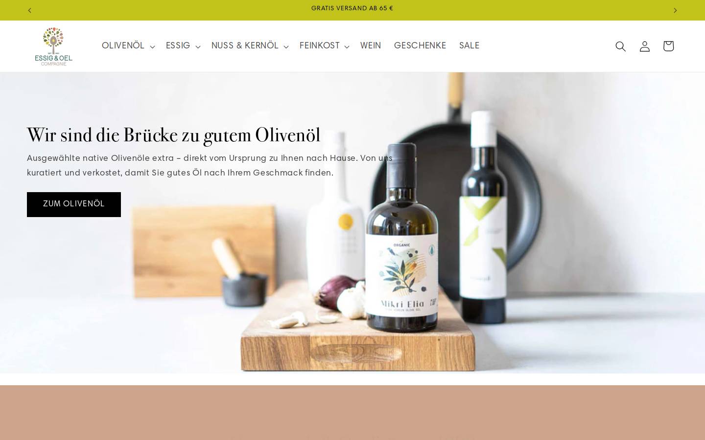Essig & Oel homepage screenshot