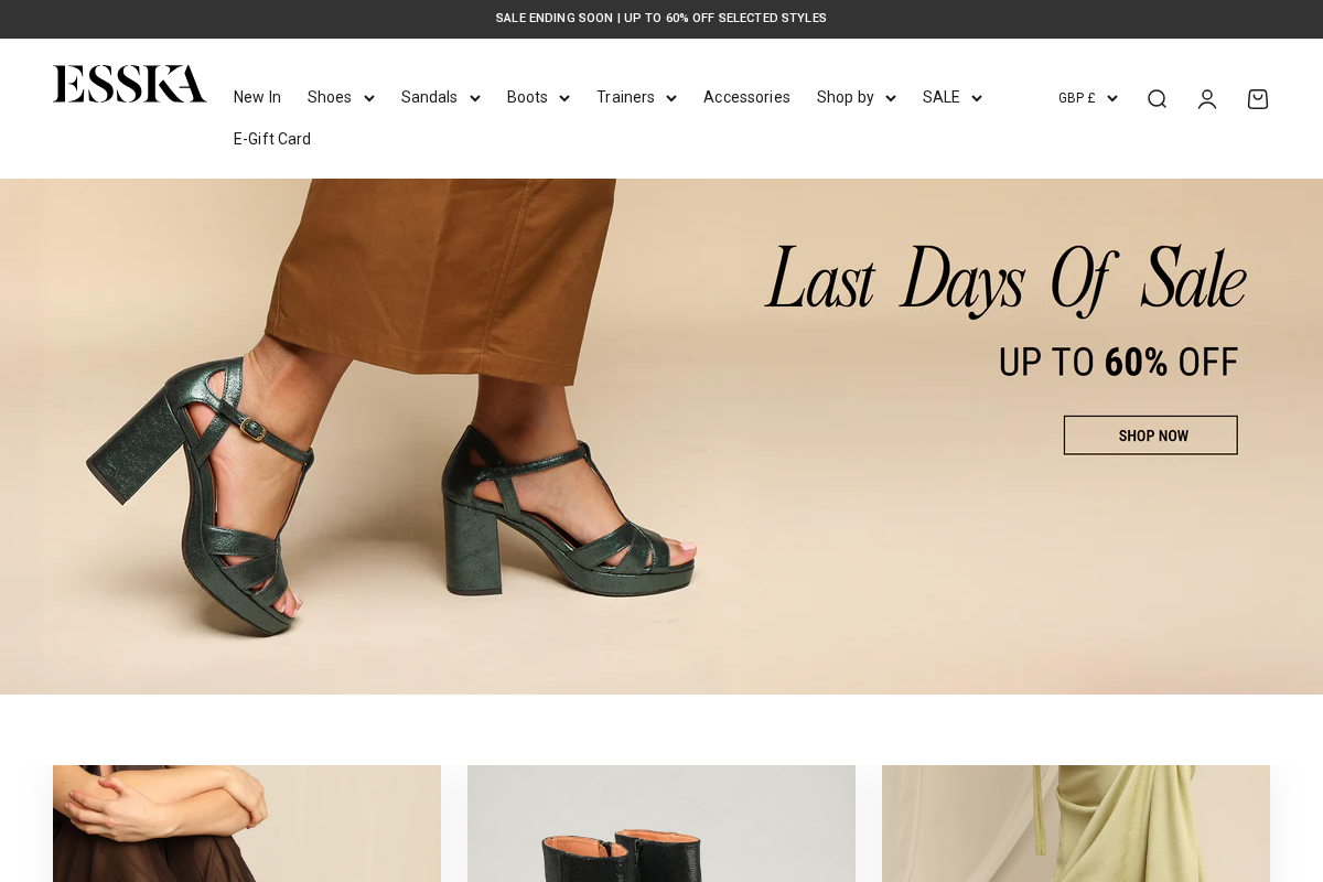 Esska homepage screenshot