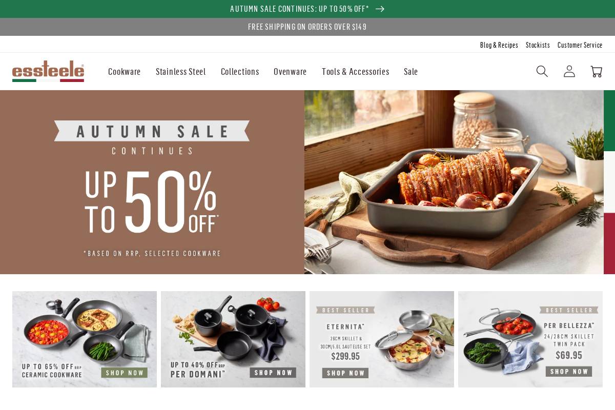 Essteele homepage screenshot