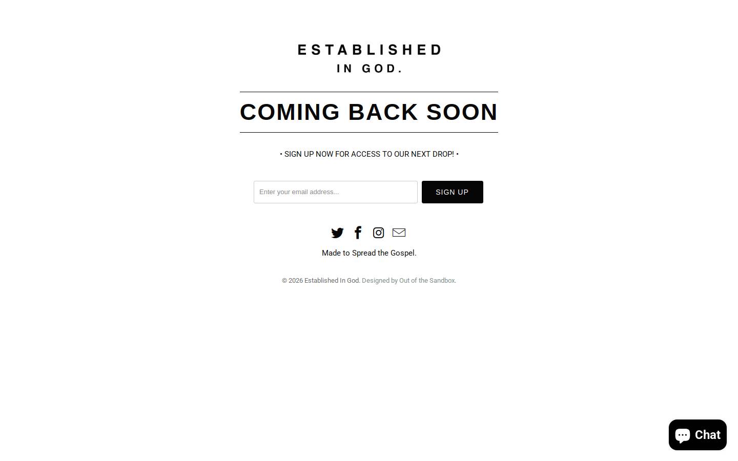 establishedingod.com homepage screenshot