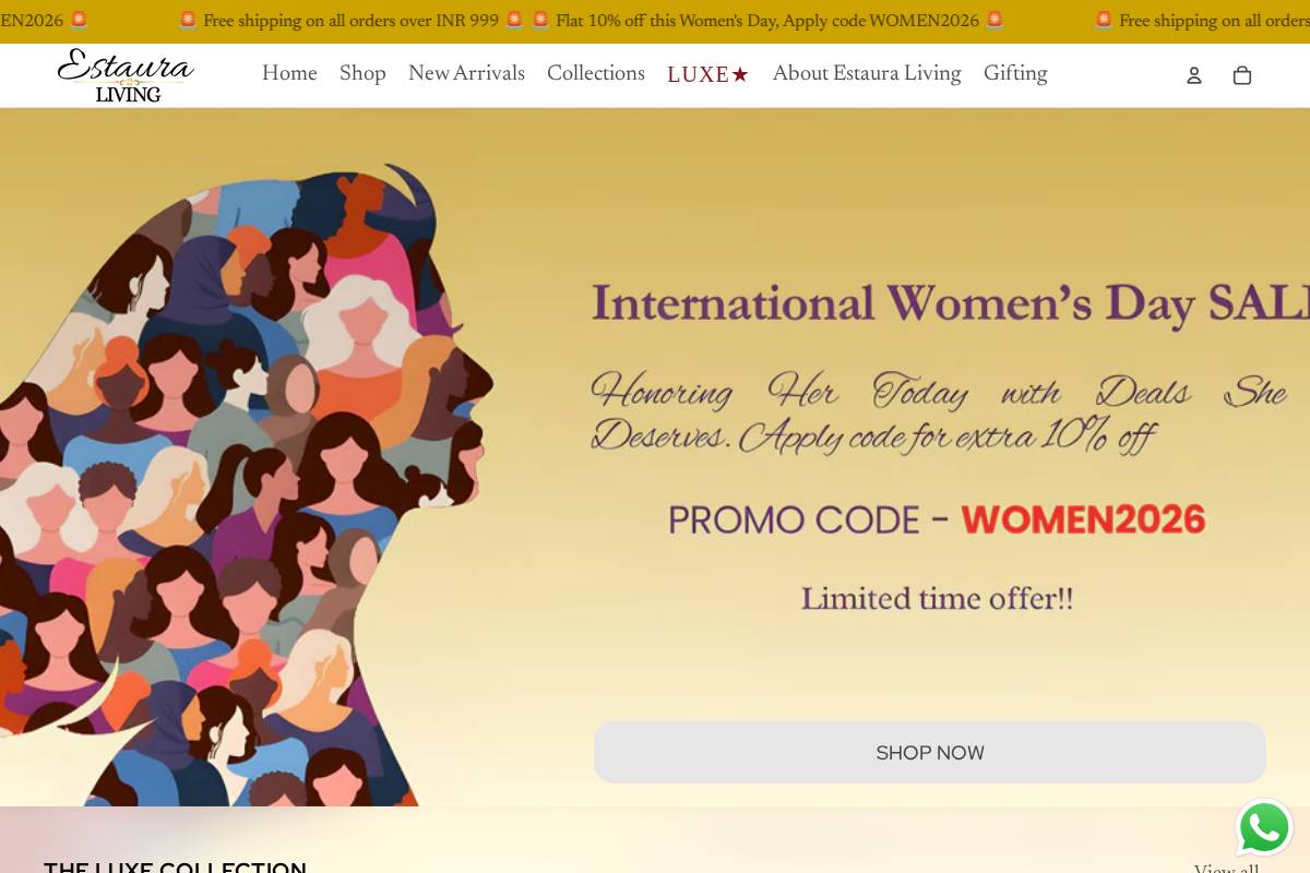 estauraliving.com homepage screenshot