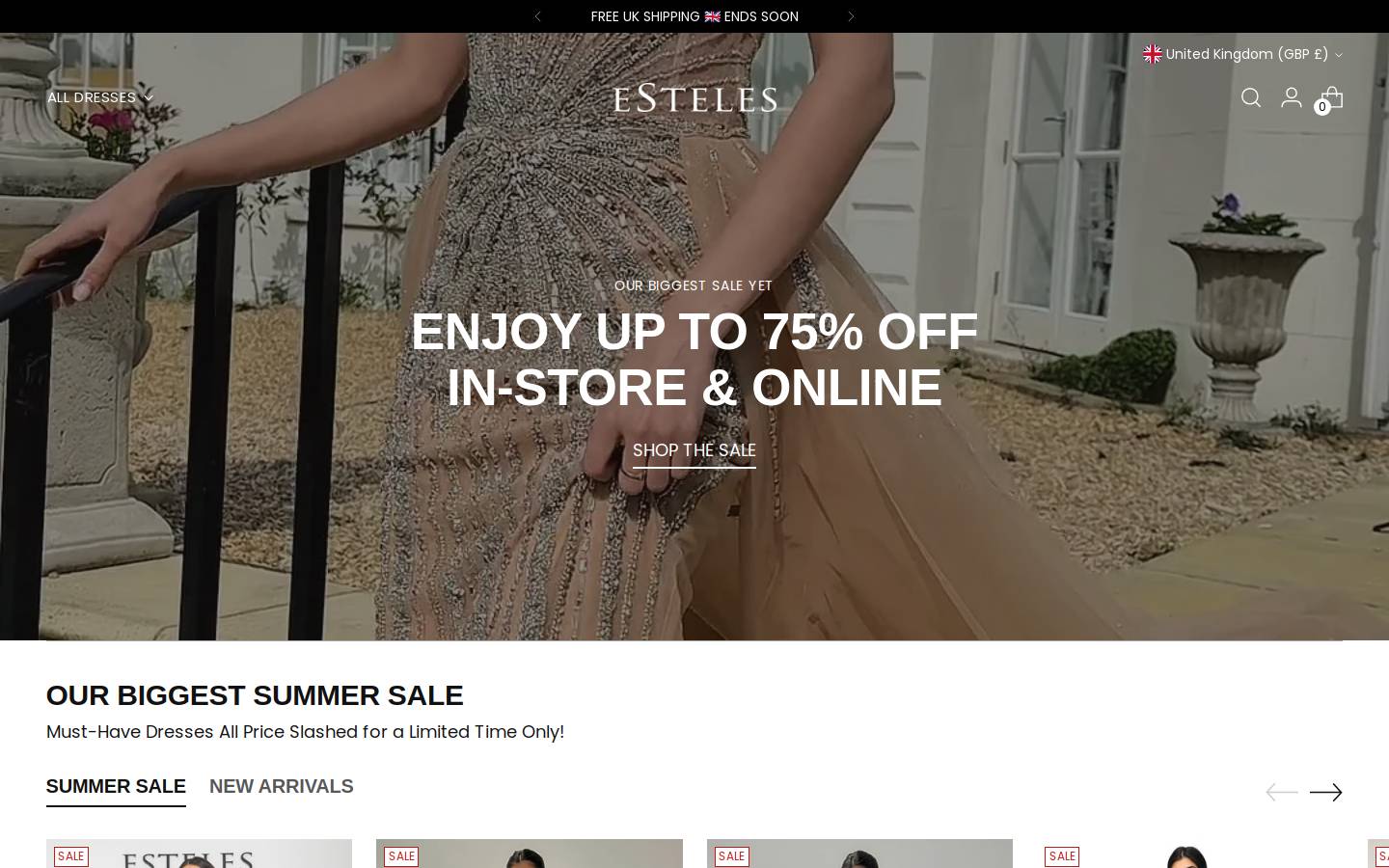 esteleslondon.com homepage screenshot