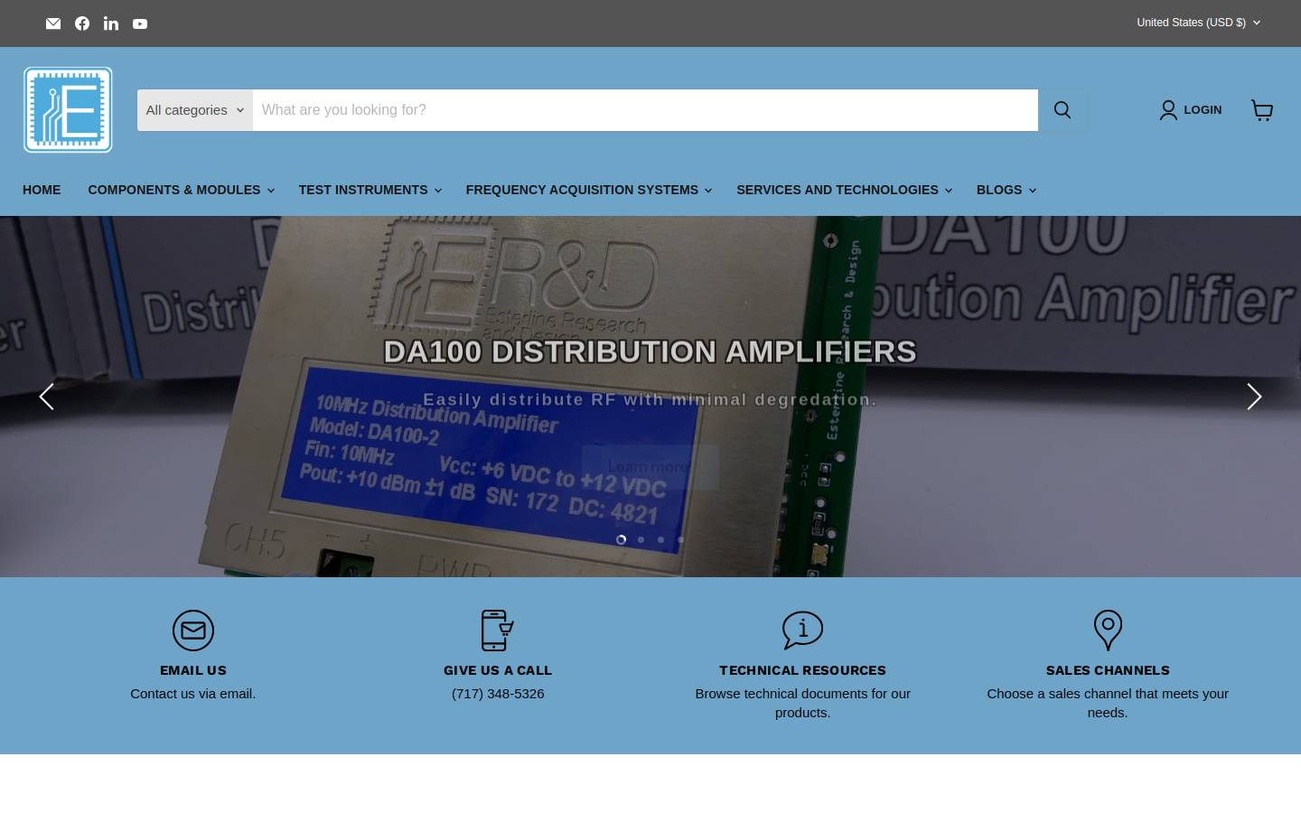 esterlineresearch.com homepage screenshot