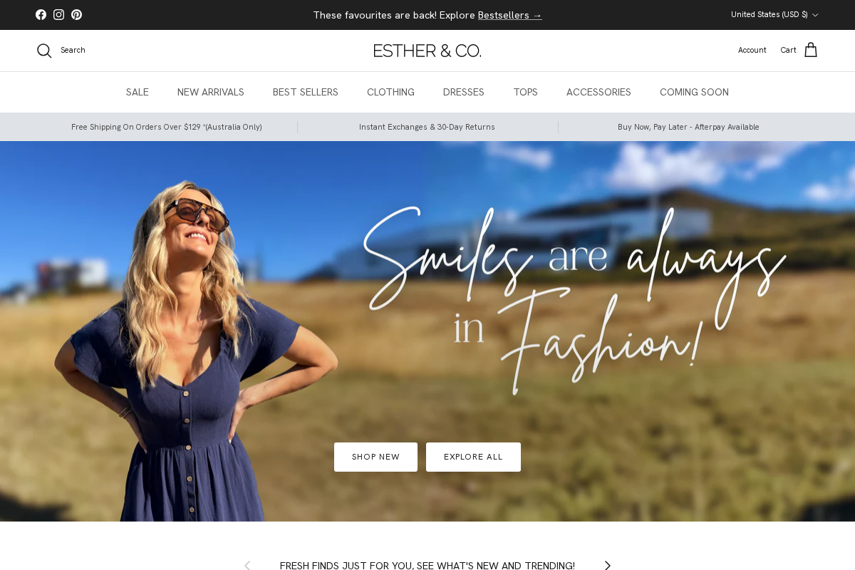 ESTHER & CO. homepage screenshot