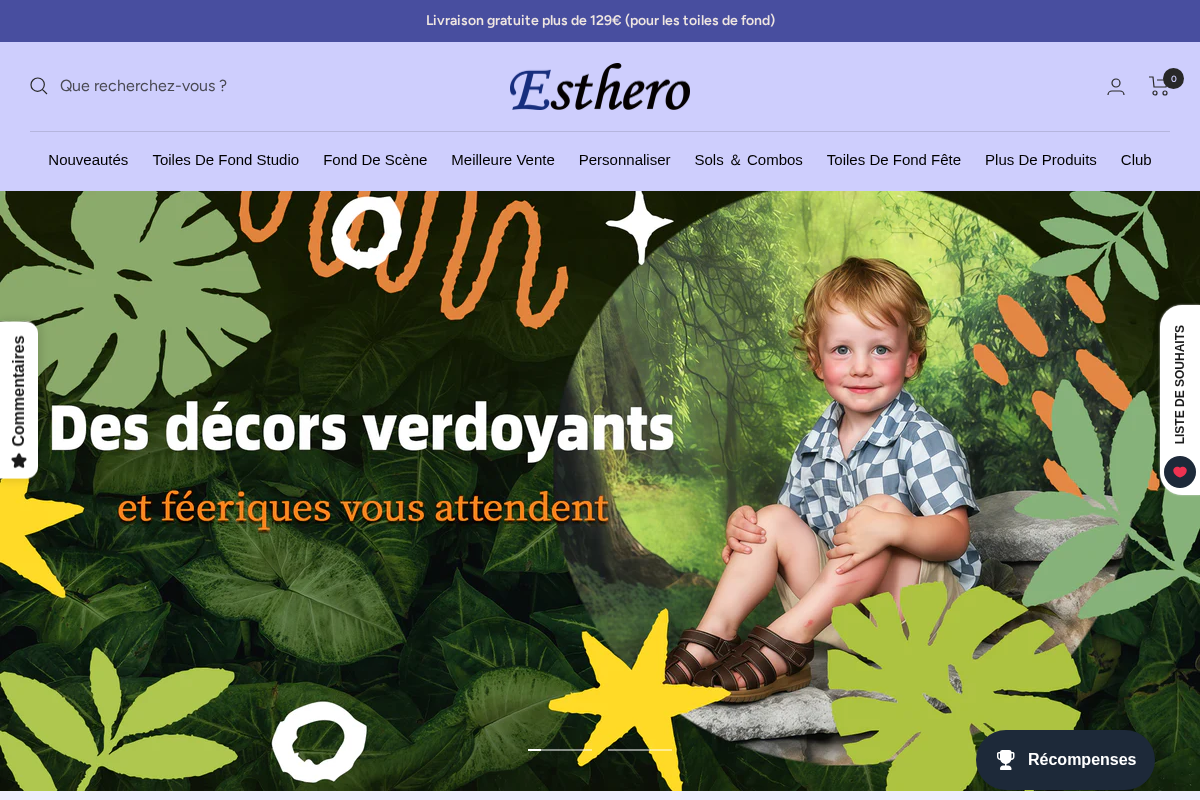 Esthero homepage screenshot
