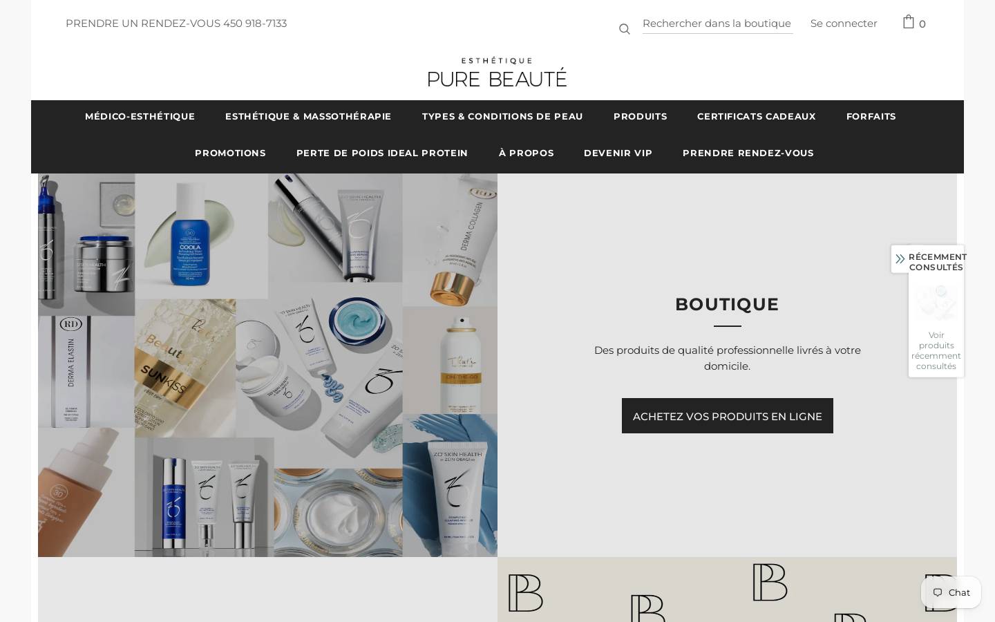 esthetiquepurebeaute.com homepage screenshot