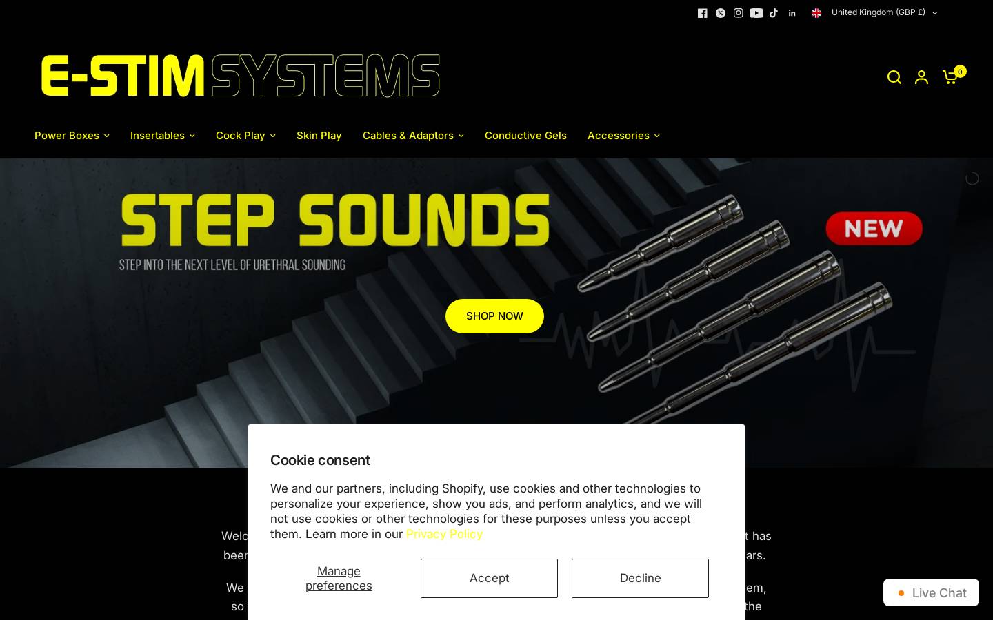 estim.store homepage screenshot