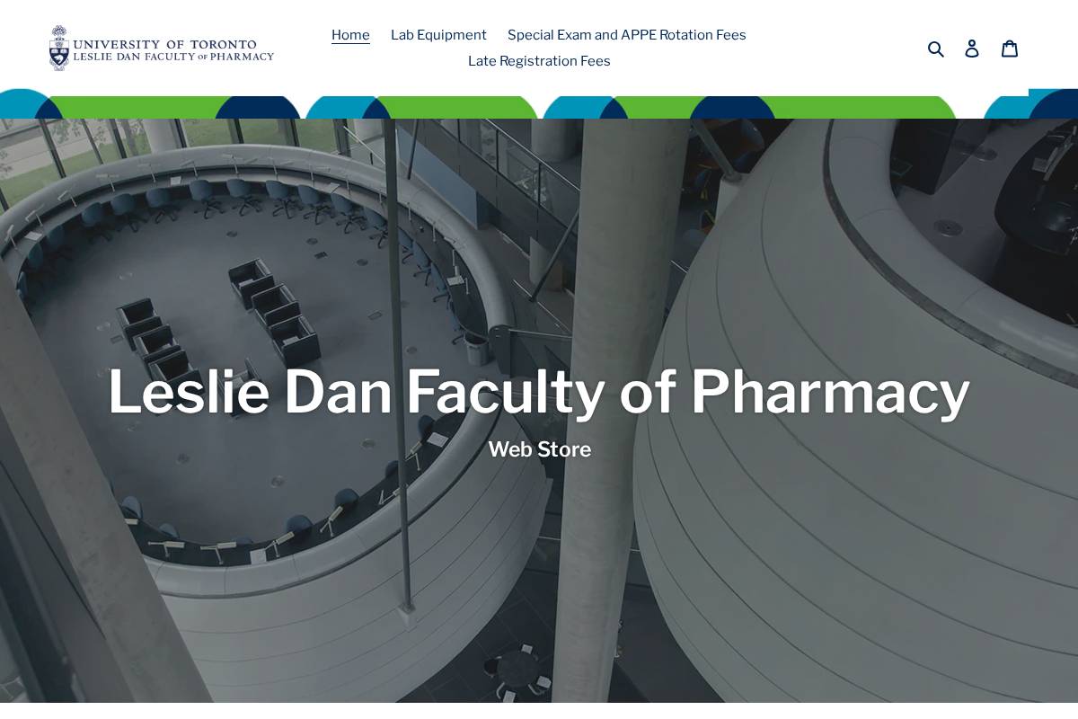 estore.pharmacy.utoronto.ca homepage screenshot