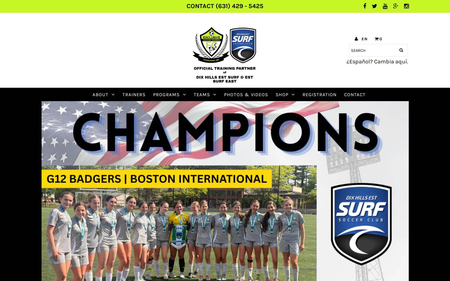 estsoccer.com homepage screenshot