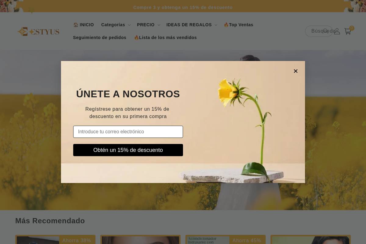Estyus homepage screenshot