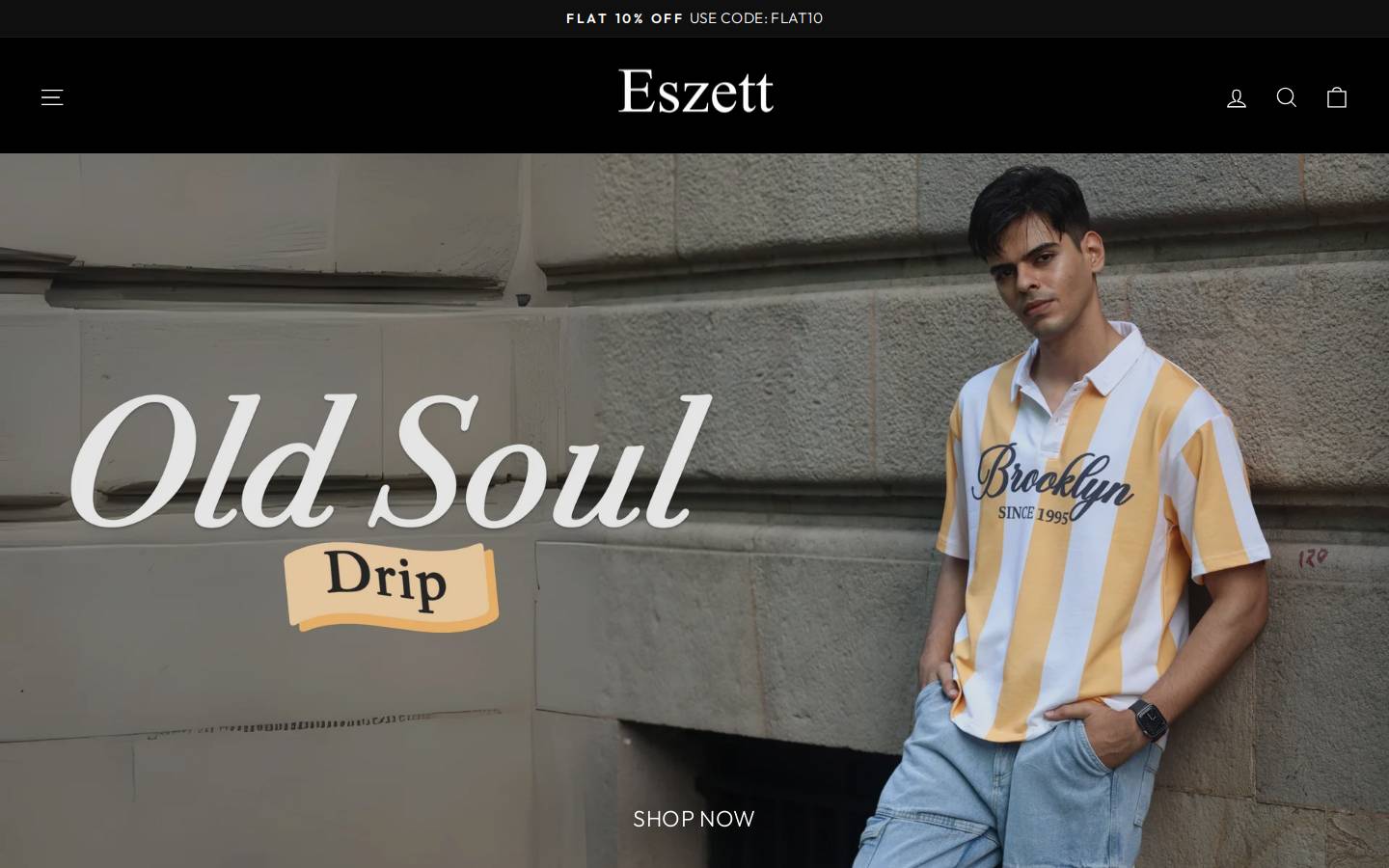 eszett-clothing.com homepage screenshot
