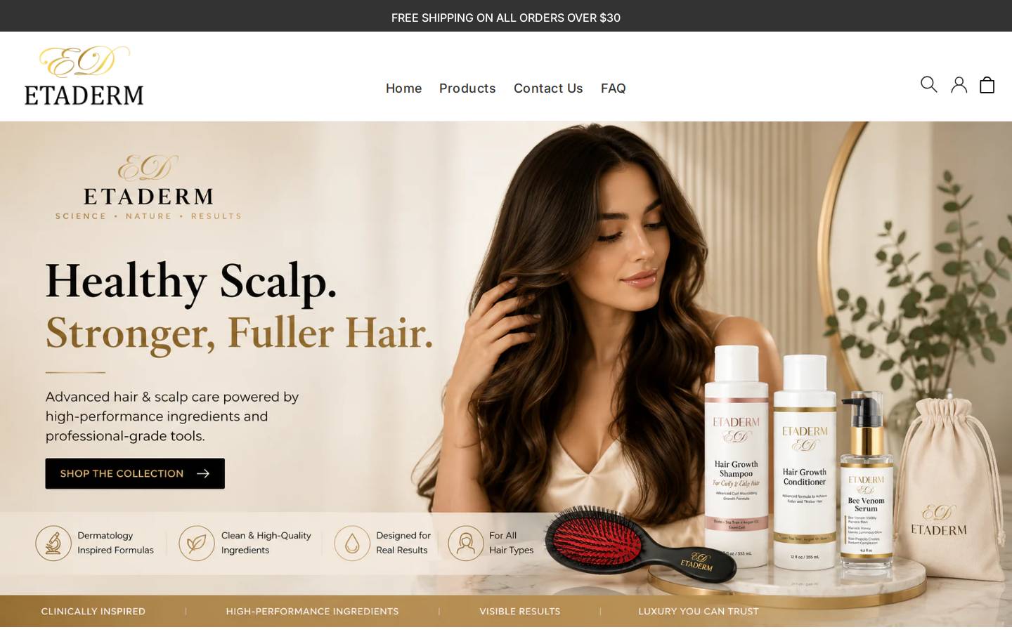 Etaderm homepage screenshot