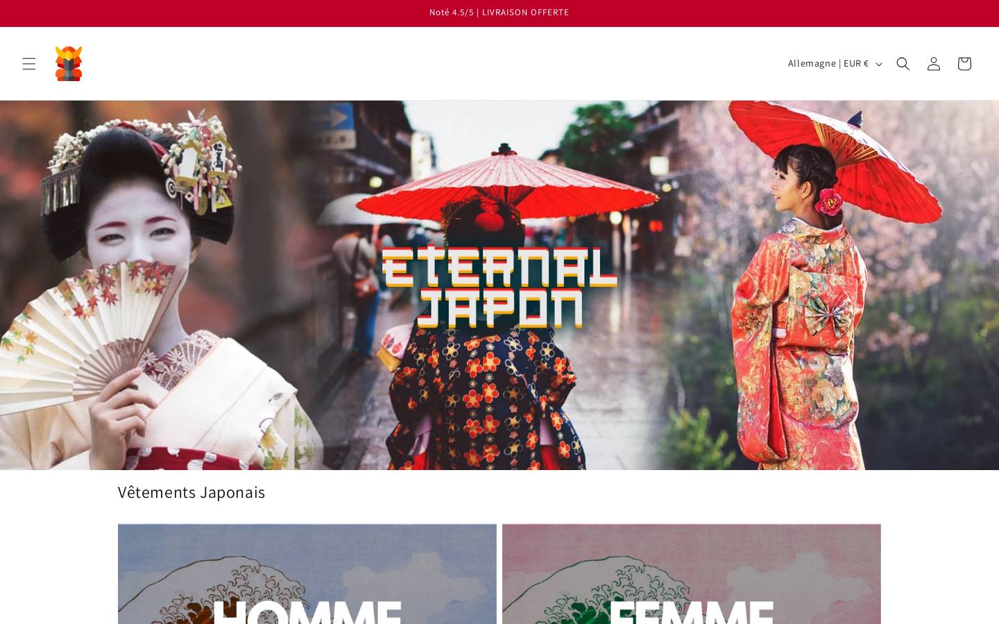 Eternal Japon homepage screenshot