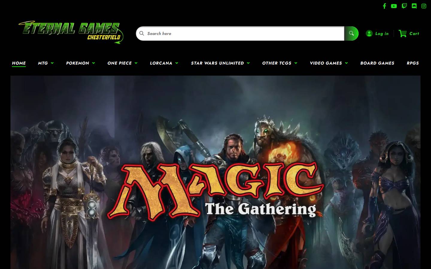 eternalgameschesterfield.com homepage screenshot
