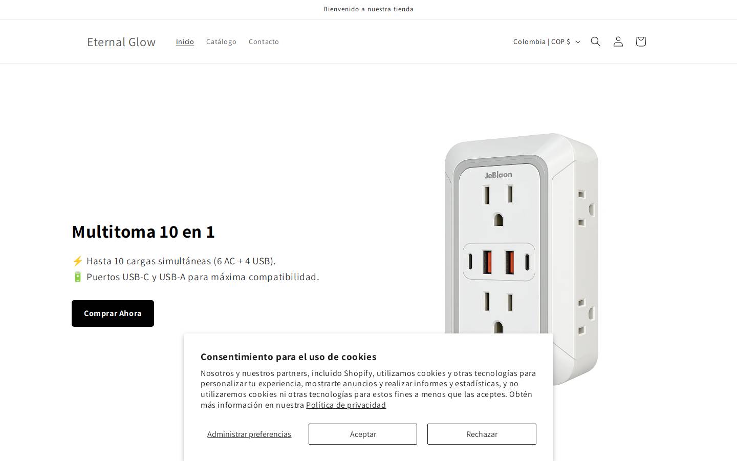 eternalglowglobal.com homepage screenshot