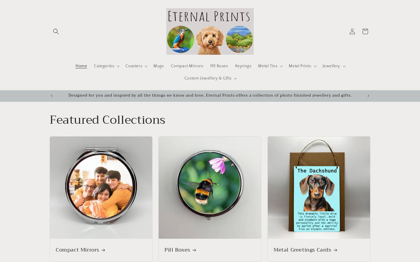 eternalprints.co.uk homepage screenshot