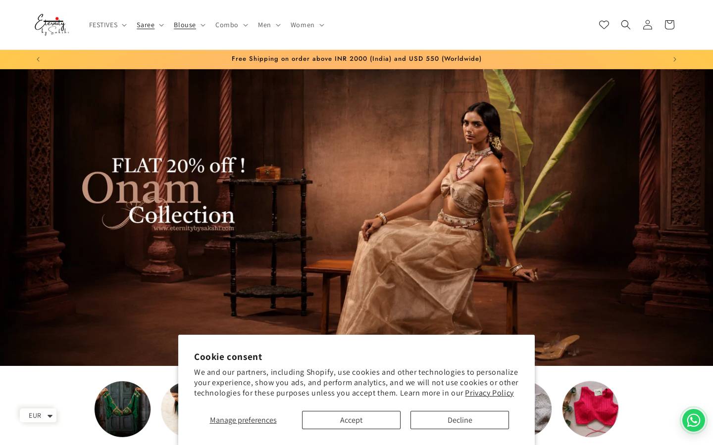 eternitybysakshi.com homepage screenshot