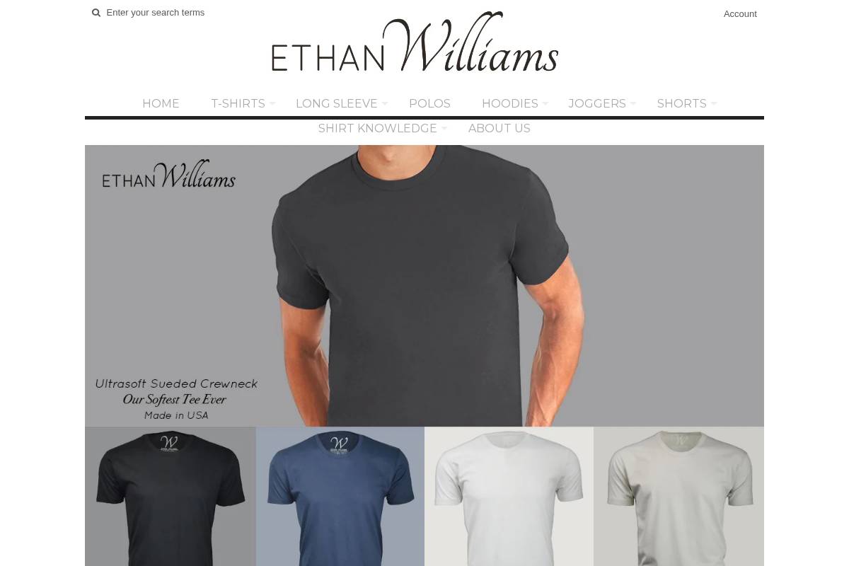 ethanwilliamsclothing.com homepage screenshot